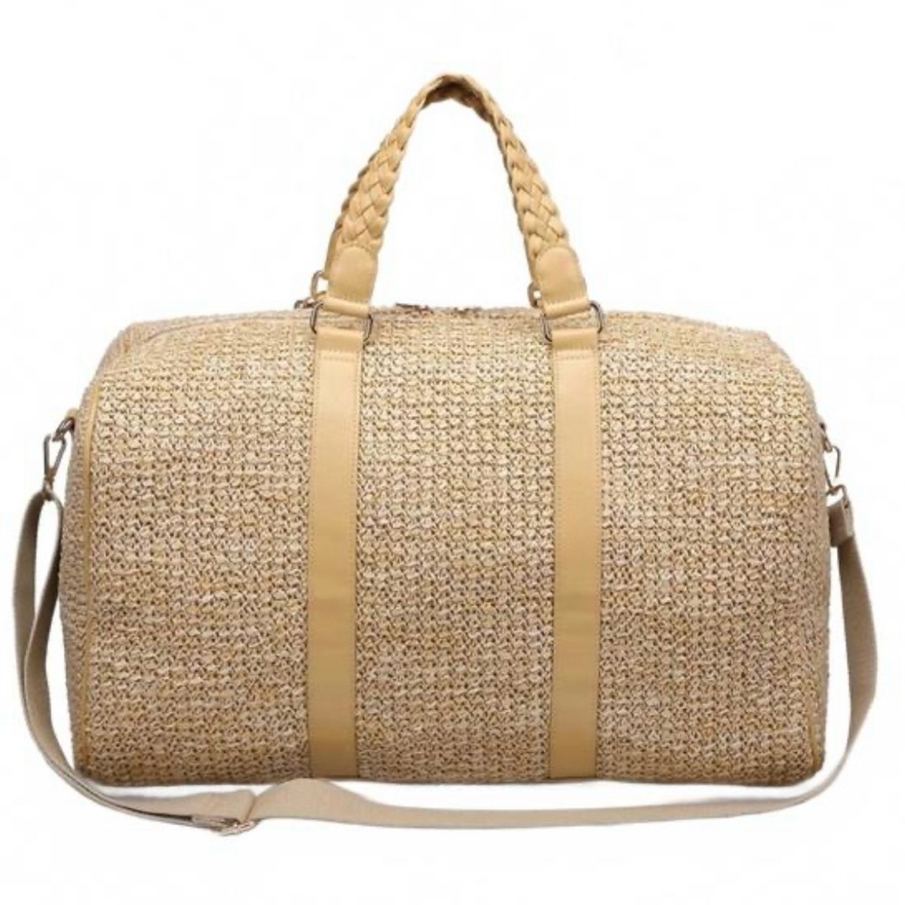 Urban Expressions Tan Straw Travel Bag